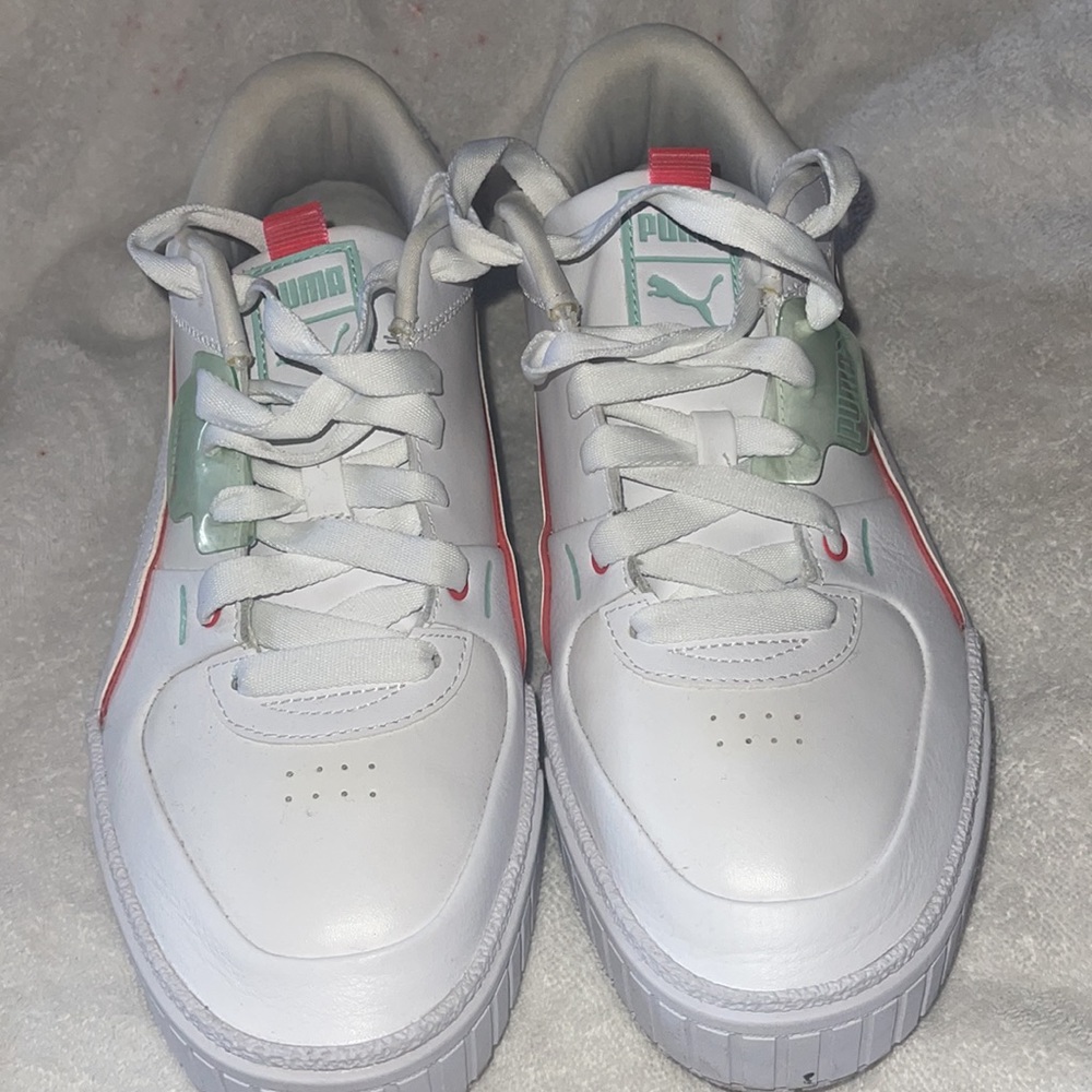 White Pink & Green Versatile Puma Sneakers - Picture 4 of 5